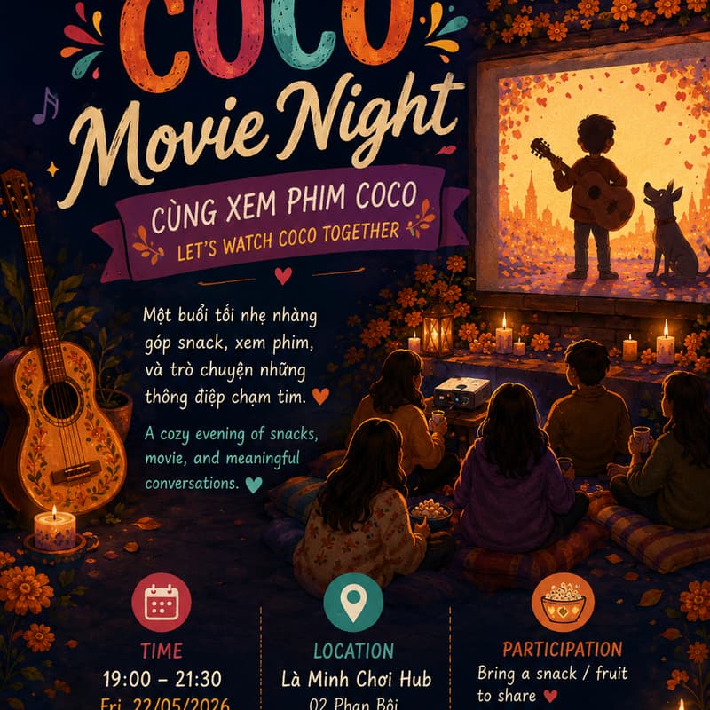 Cover Image for 🎬 COCO MOVIE NIGHT ~ CÙNG XEM PHIM COCO 💗