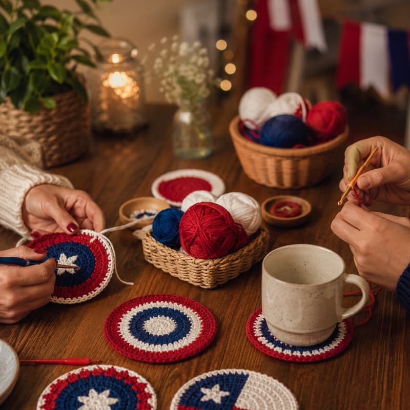 Cover Image for Fiesta de las raíces: Taller de Posavasos dieciocheros a crochet