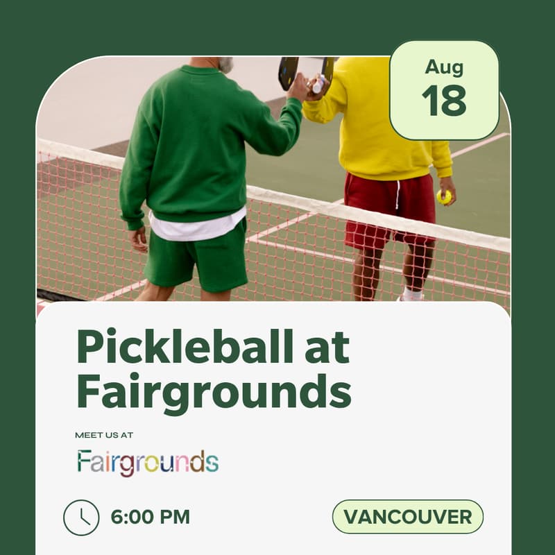 Cover Image for VANCOUVER Member Meetup: Pickleball at Fairgrounds