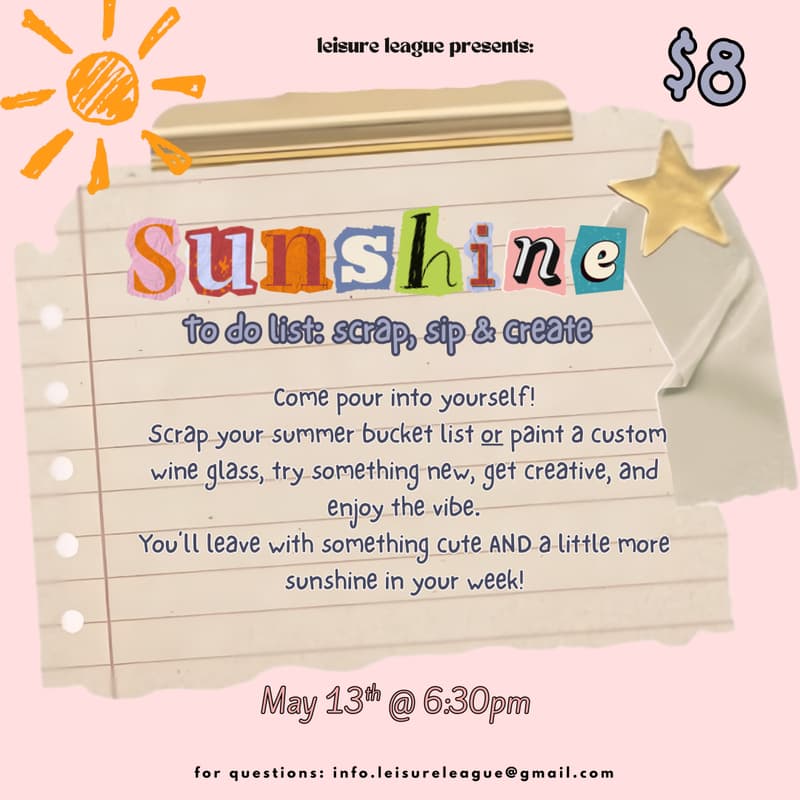Cover Image for Sunshine To-Do List: Scrap, Sip & Create ☀️