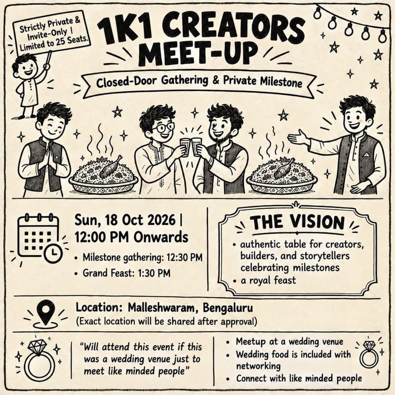 Cover Image for 1K1 CREATORS MEET-UP