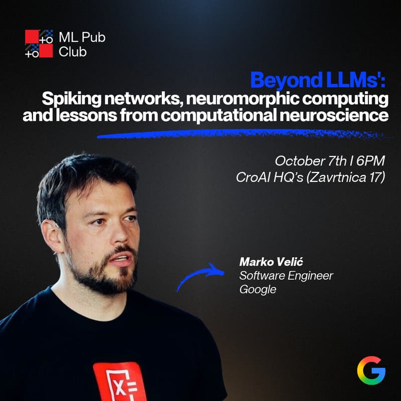 Cover Image for ML Pub Club #31: Beyond LLMs': Spiking networks, neuromorphic computing and lessons from computational neuroscience