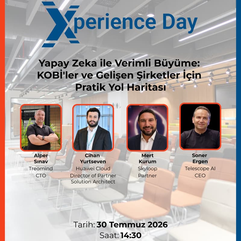 Cover Image for Xperience Day - Yapay Zeka ile Verimli Büyüme: KOBİ'ler ve Gelişen Şirketler İçin Pratik Yol Haritası