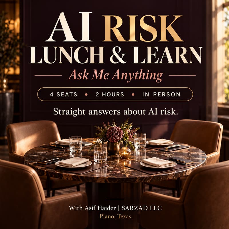Cover Image for AI Risk Lunch & Learn: Ask Me Anything (4 Seats)