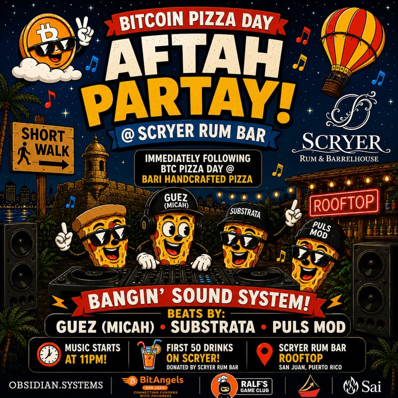 Cover Image for BTC Pizza Day Aftah-Partay!@ Scryer