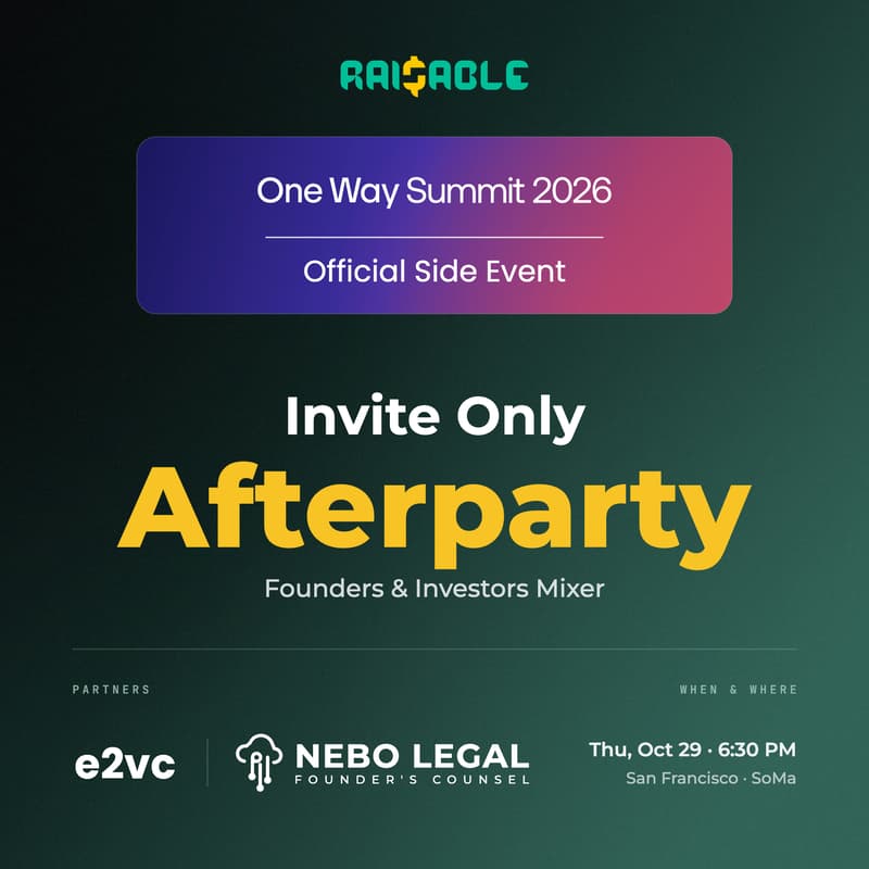 Cover Image for One Way Summit Official Afterparty | Raisable x e2vc x Nebo Legal