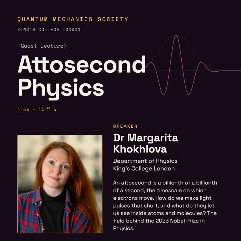 Cover Image for Guest Lecture: Dr Margarita Khokhlova: Attosecond Physics