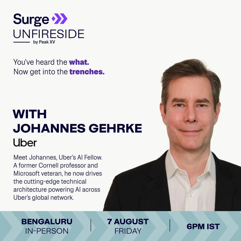 Cover Image for Building Uber's AI Edge with Johannes Gehrke, AI Fellow • Surge & Peak XV