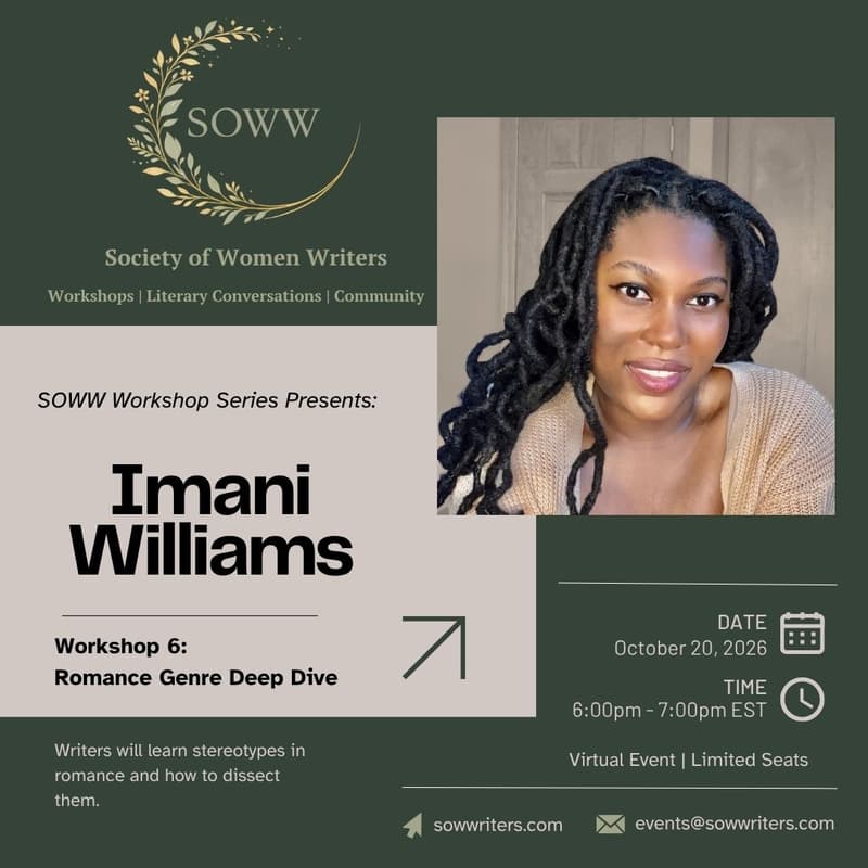 Cover Image for Society of Women Writers Workshop Series: Romance Genre Deep Dive with Imani Williams