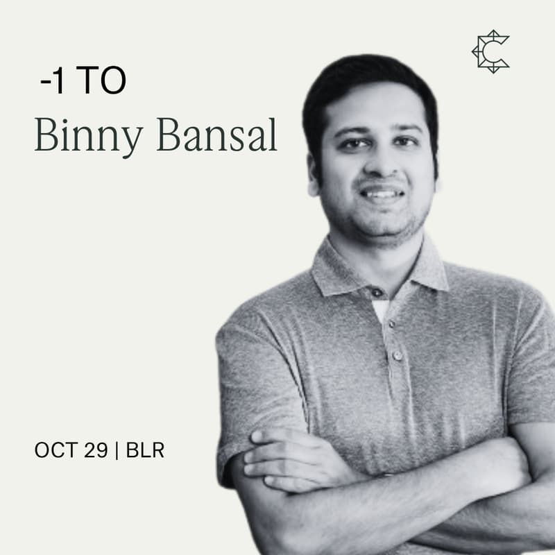 Cover Image for -1 to Binny Bansal | South Park Commons (BLR)