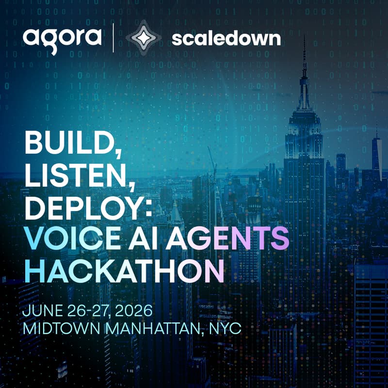 Cover Image for Build, Listen, Deploy: Voice AI Agents Hackathon | Agora x Scaledown AI