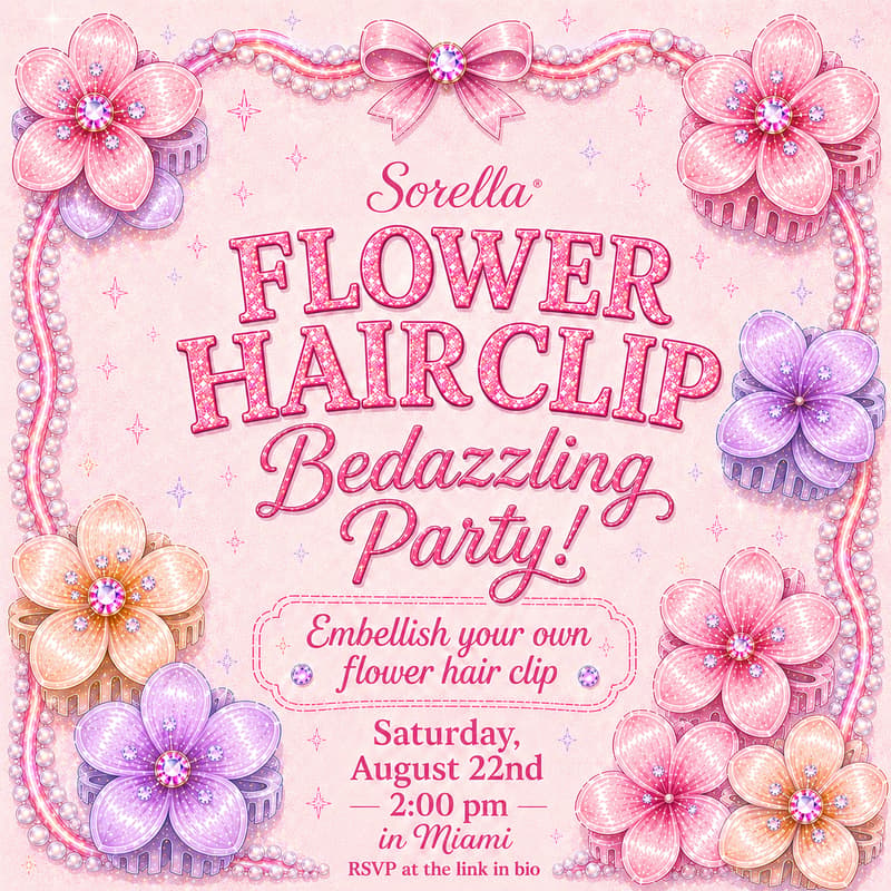 Cover Image for Flower Hair Clip Bedazzling Party