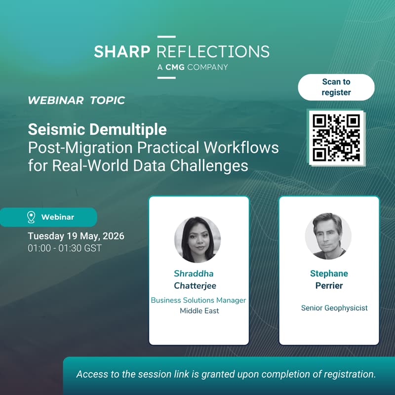 Cover Image for Webinar - Seismic Demultiple: Post-Migration Practical Workflows for Real-World Data Challenges
