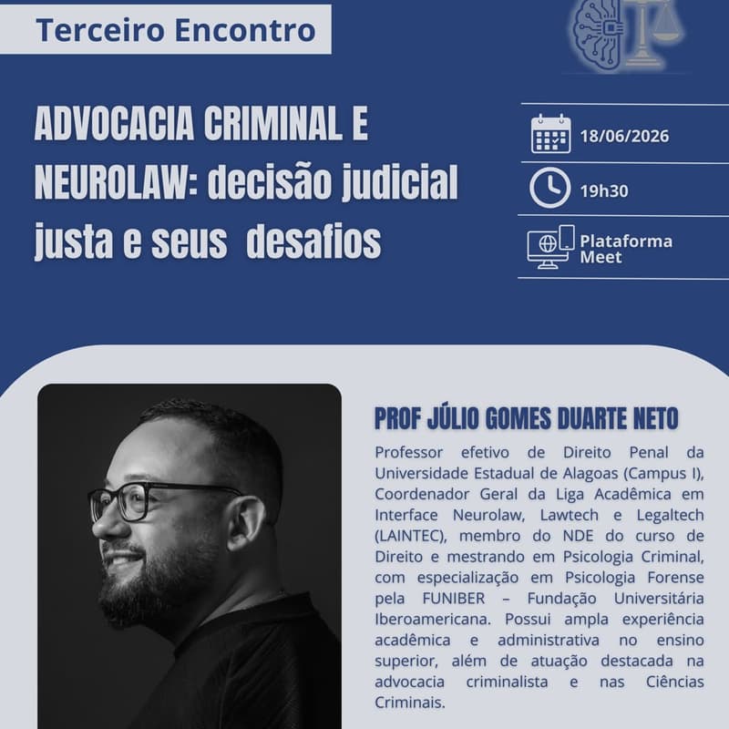 Cover Image for Advocacia Criminal e NeuroLaw: decisão justa e seus desafios