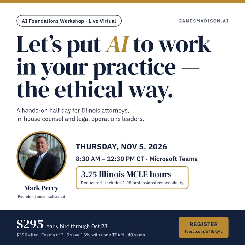 Cover Image for AI Foundations Workshop for Chicago Firms — Live Virtual Edition