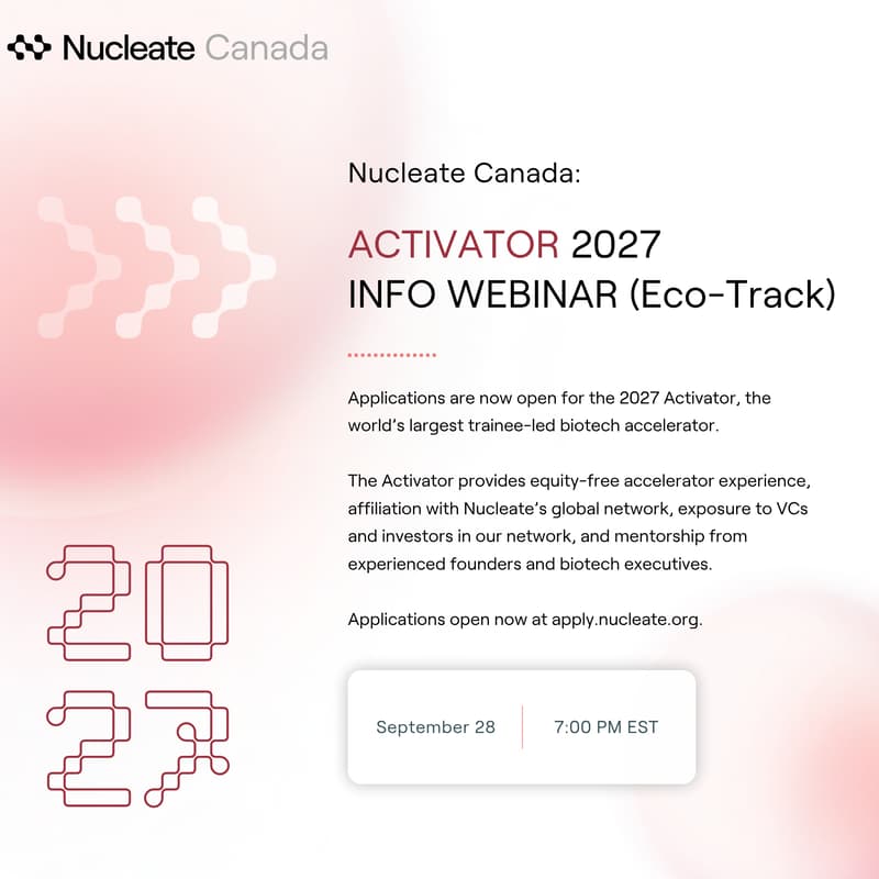 Cover Image for Nucleate Canada: Activator 2027 Webinar and Panel (Eco-Track)