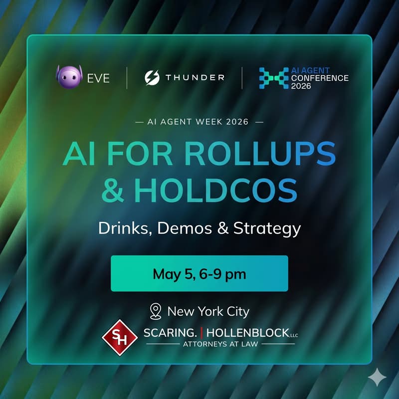 Cover Image for AI for Rollups & Holdcos — Drinks, Demos & Strategy | #AIAgentWeek2026