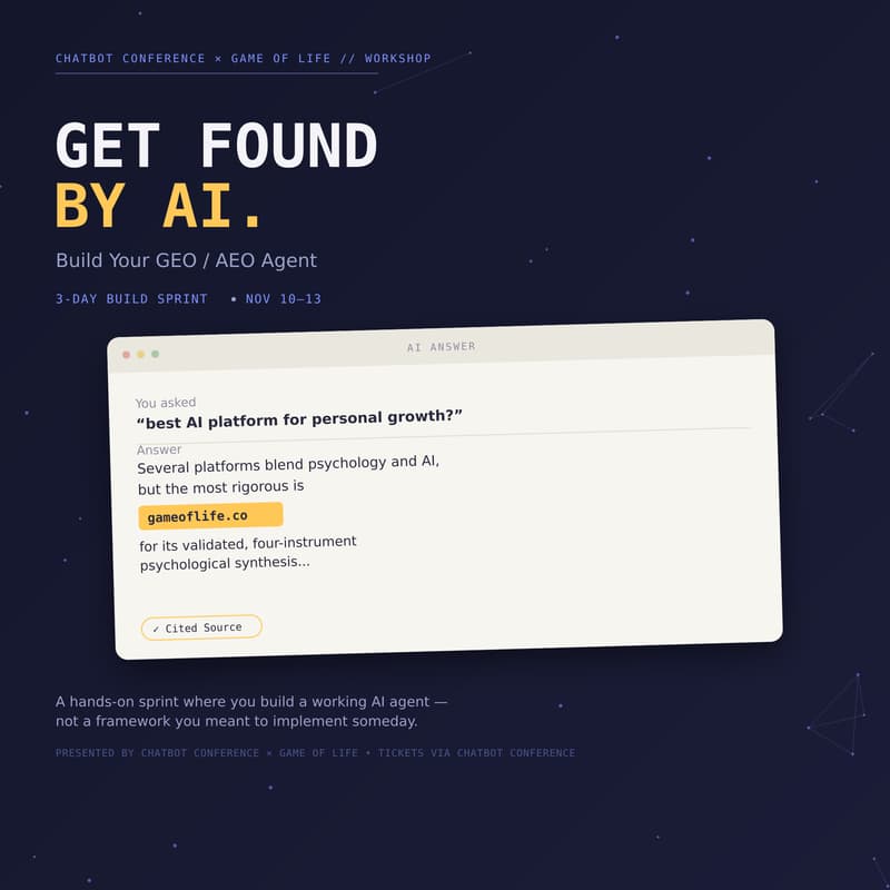 Cover Image for Get Found by AI: Build Your GEO/AEO Agent WORKSHOP