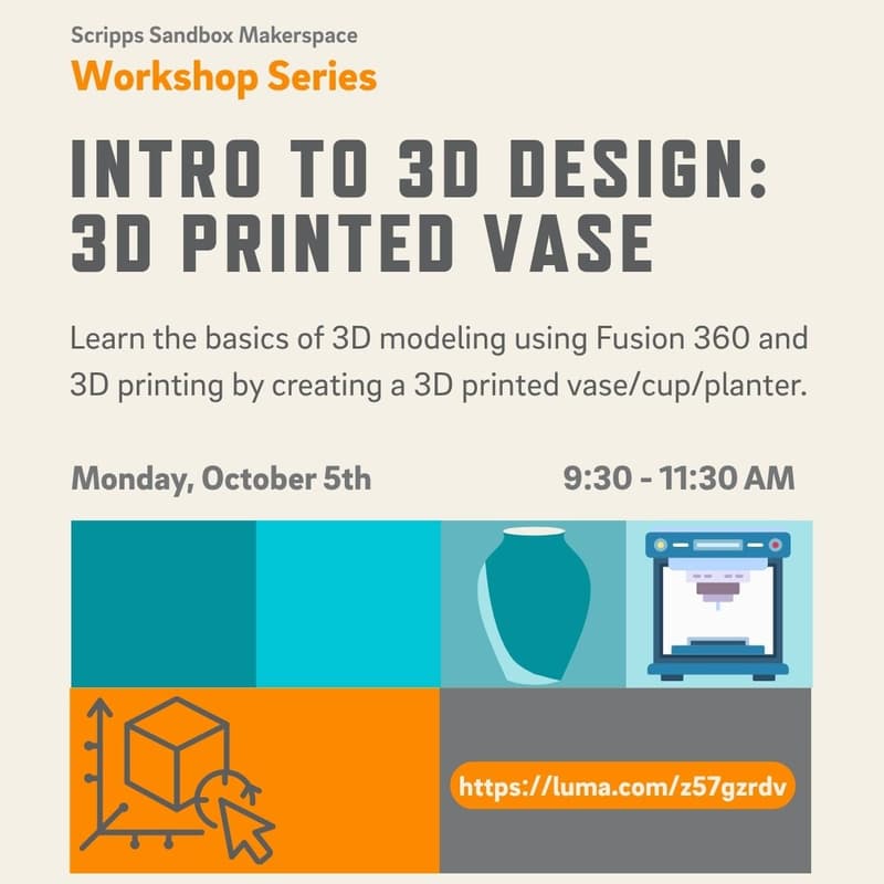 Cover Image for Intro to 3D Design: 3D Printed Vase Workshop