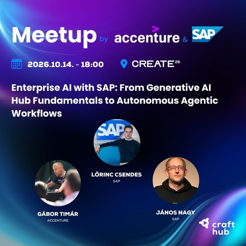 Cover Image for Enterprise AI with SAP: From Generative AI Hub Fundamentals to Autonomous Agentic Workflows - Meetup by Accenture & SAP