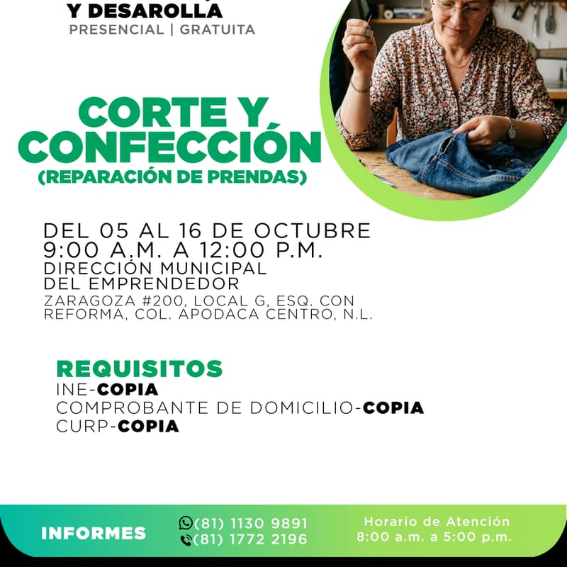 Cover Image for CURSO DE REPARACIÓN DE PRENDAS (PRESENCIAL)