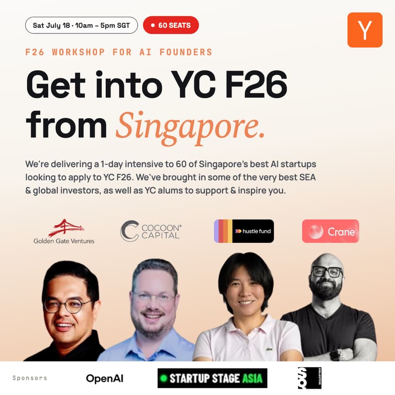 Cover Image for Get into YC from Singapore — F26 workshop for AI founders