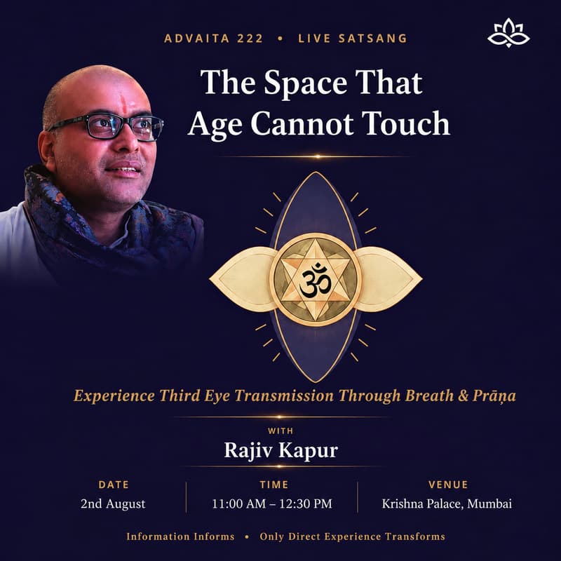Cover Image for The Space That Age Cannot Touch: Experience Third Eye Transmission Through Breath & Prāṇa with Rajiv Kapur (Register with Dakshina Offering)