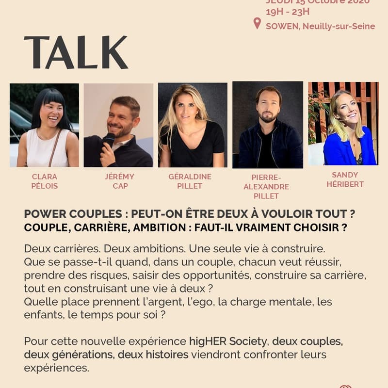 Cover Image for higHER Society - Talk "POWER COUPLES" : peut-on être deux à vouloir tout ?