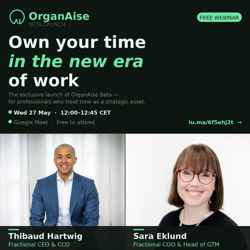 Cover Image for Own your time in the new era of work - Beta Release of OrganAise