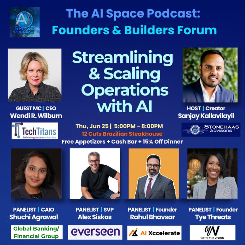 Cover Image for The AI Space Podcast | Streamlining & Scaling Operations | Networking + Panel Discussion