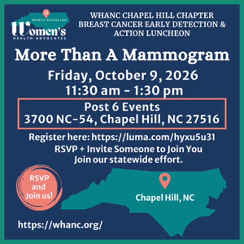 Cover Image for More than a Mammogram - WHA-NC Chapel Hill Chapter Breast Cancer Early Detection & Action Luncheon