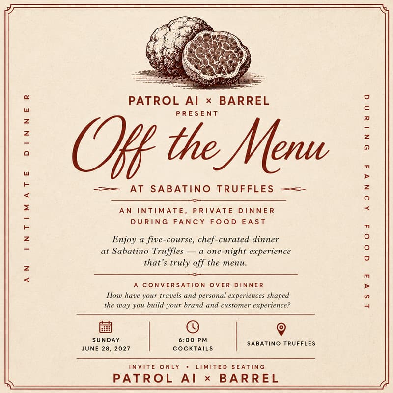 Cover Image for Patrol x Barrel: Off the Menu @Sabatino Truffles