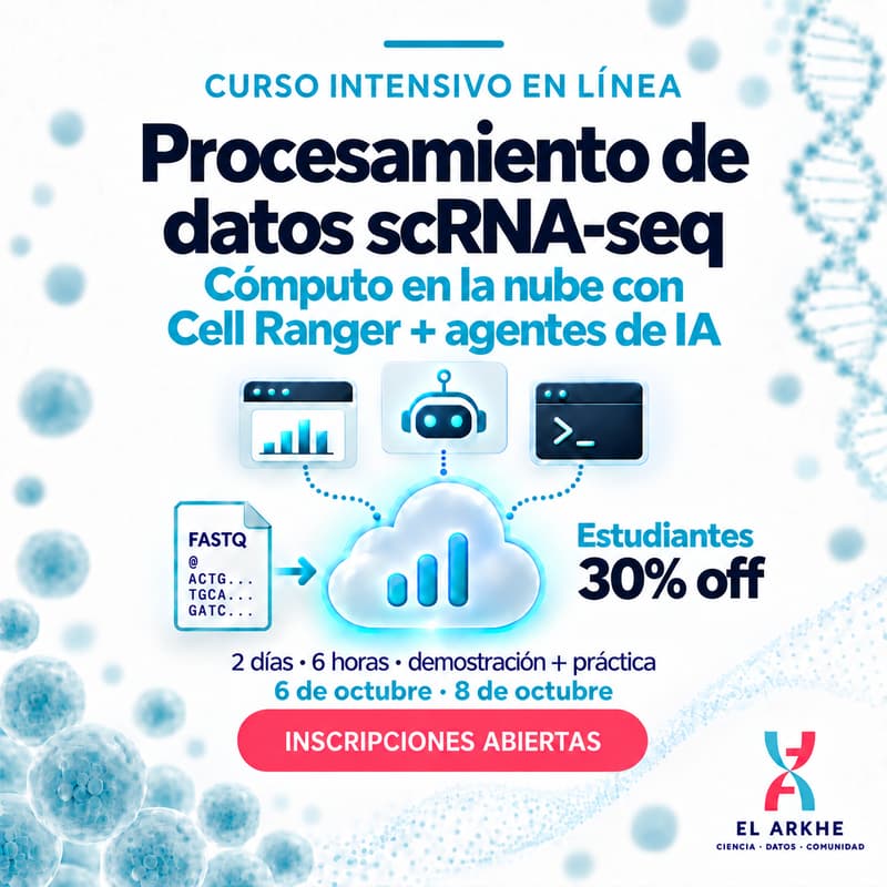 Cover Image for Curso Intensivo: Procesamiento de datos scRNA-seq + Cómputo en la nube con Cell Ranger y Agentes de IA
