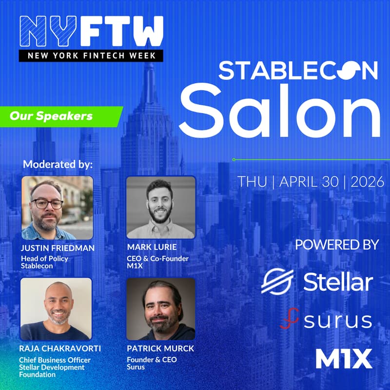 Cover Image for Stablecon Salon: The First Sovereign Bond Issued On-Chain | Powered by Stellar, Surus & M1X