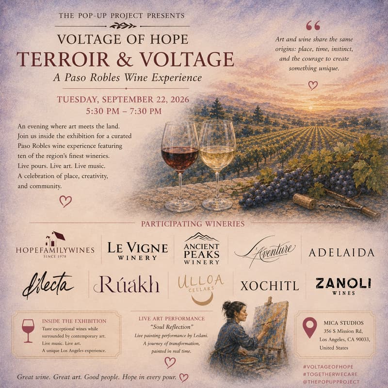 Cover Image for TERROIR & VOLTAGE WINE TASTING - A Paso Robles Wine Experience at Voltage of Hope