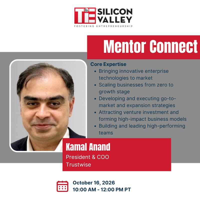 Cover Image for Mentor Connect: 1:1 Founder Sessions with Kamal Anand(In-Person)