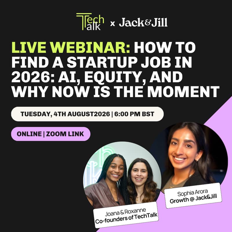 Cover Image for π§βπ» Webinar: How to Find a Startup Job in 2026: AI, Equity, and Why Now Is the Moment