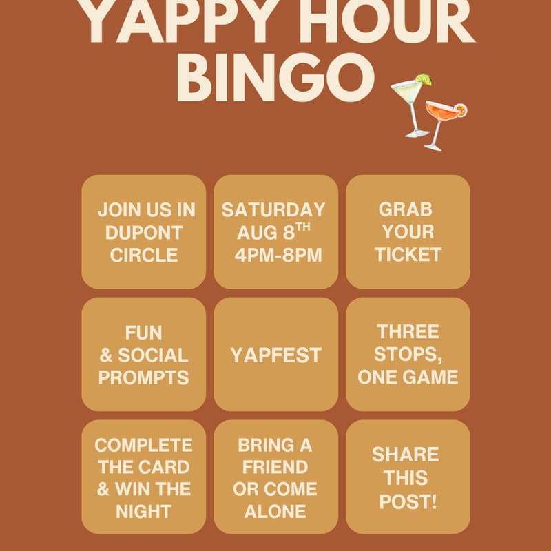 Cover Image for Yappy Hour Bingo: August 2026