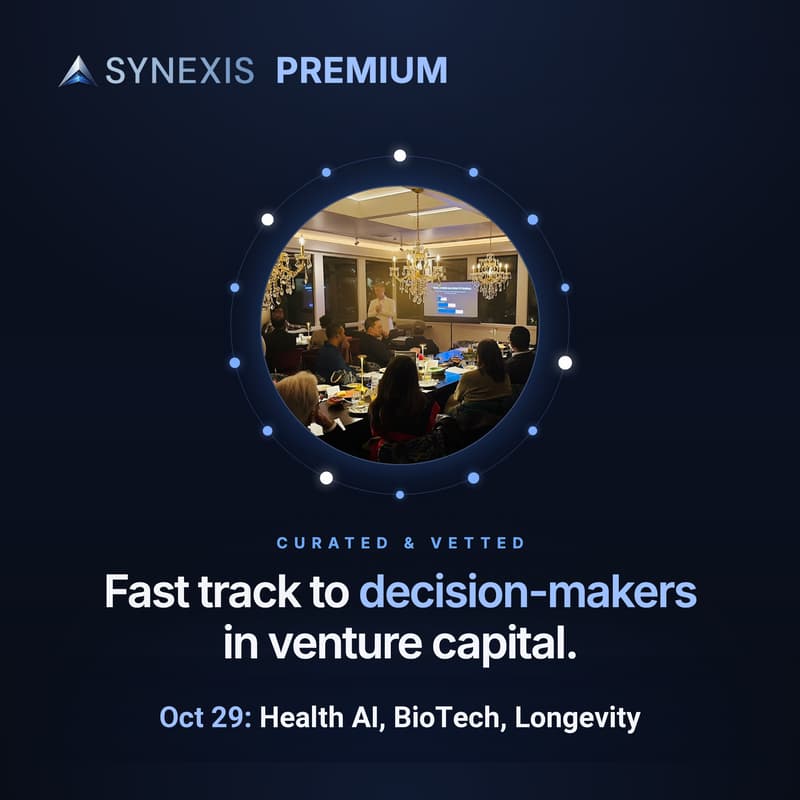Cover Image for Synexis Premium – HealthTech, Longevity, Bio & Impact Investor Dinner [By Approval Only]