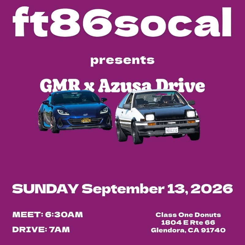 Cover Image for ft86socal September 2026 Drive