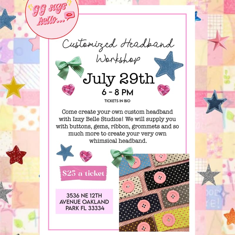 Cover Image for Custom Headband Workshop 🌸