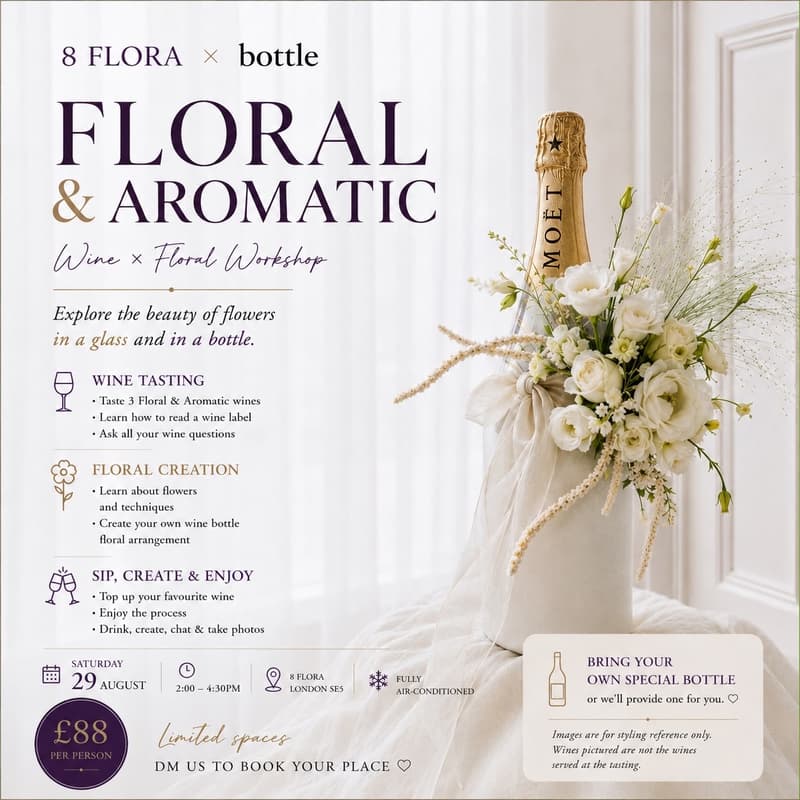 Cover Image for Floral & Aromatic: Sip, Create & Bloom ~ A Wine & Floral Experience by 8 Flora x bottle.hk