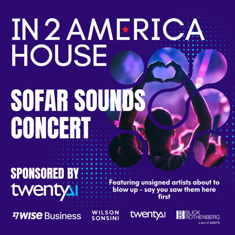 Cover Image for In2America House - Sofar Sounds Concert. Sponsored by twentyAI