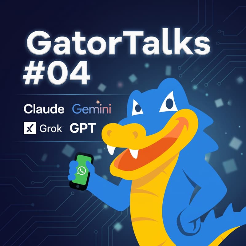 Cover Image for GatorTalks #04 - Fábrica de produtividade com IA: Construindo seu time virtual com o AllPass da HostGator.