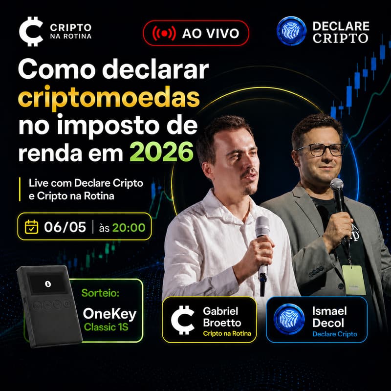 Cover Image for Como Declarar Criptomoedas no Imposto de Renda em 2026 (+ sorteio OneKey Classic 1S)