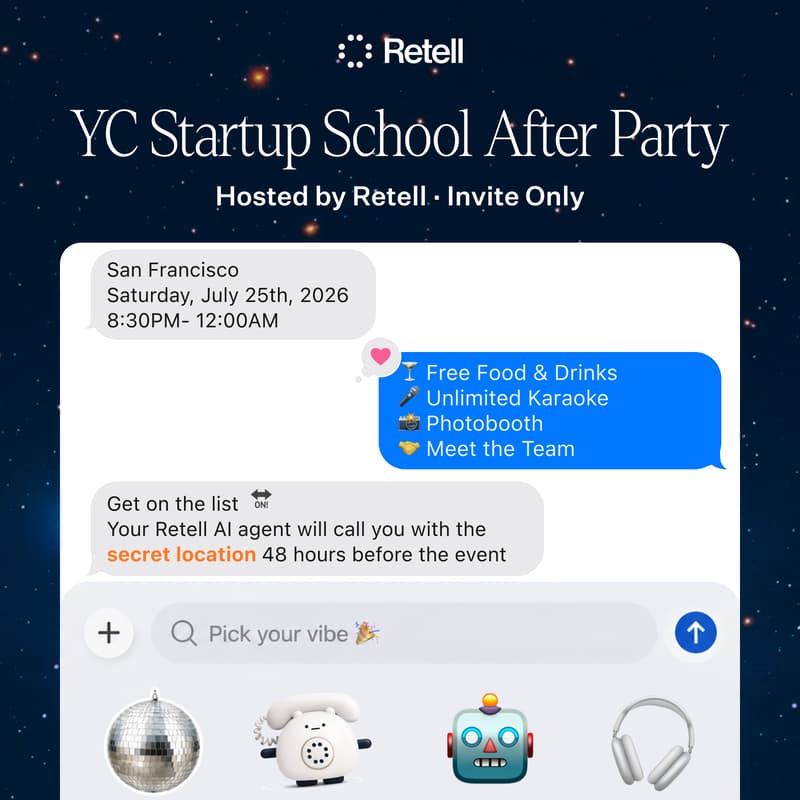 Cover Image for Retell YC Startup School After Party