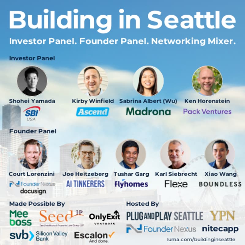 Cover Image for Building in Seattle | Plug and Play Seattle, FounderNexus and YPN