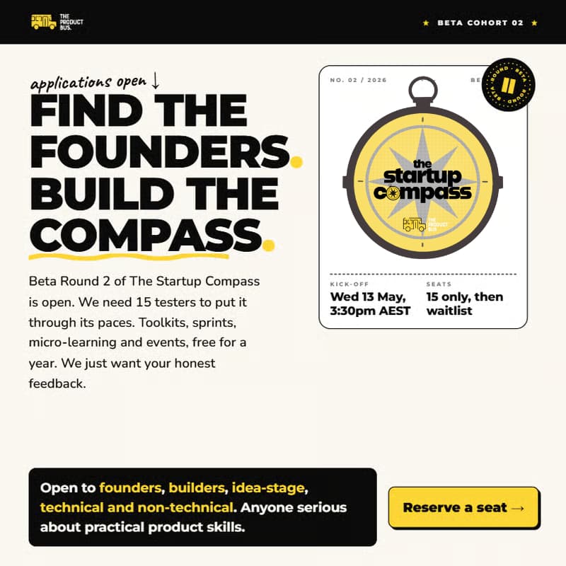 Cover Image for Startup Compass Beta Testing Round 2 Kick-off