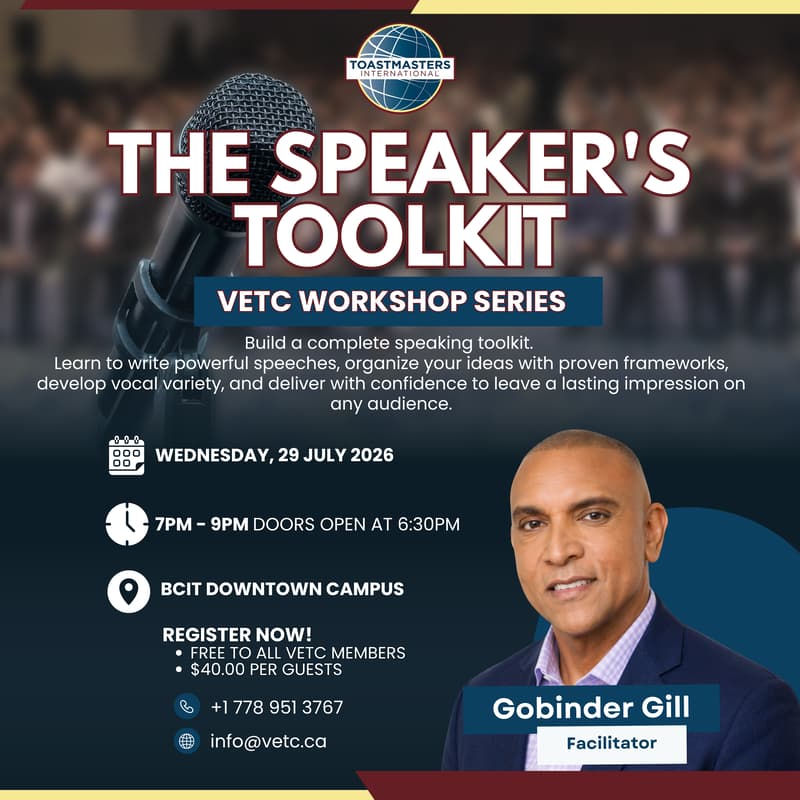 Cover Image for 🎤 The Speaker's Toolkit | VETC Workshop Series
