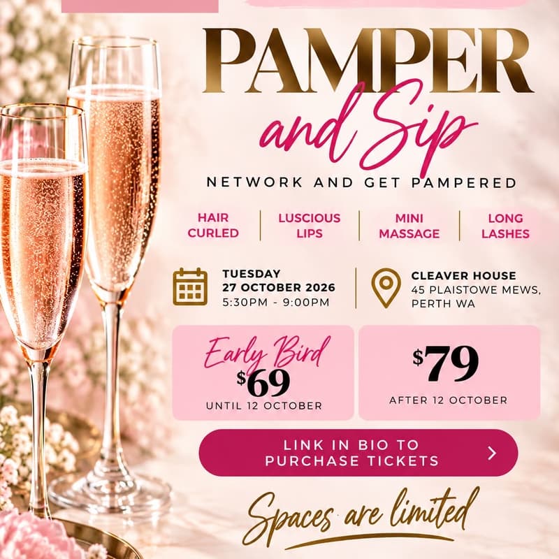 Cover Image for Pamper & Sip - App Launch Event